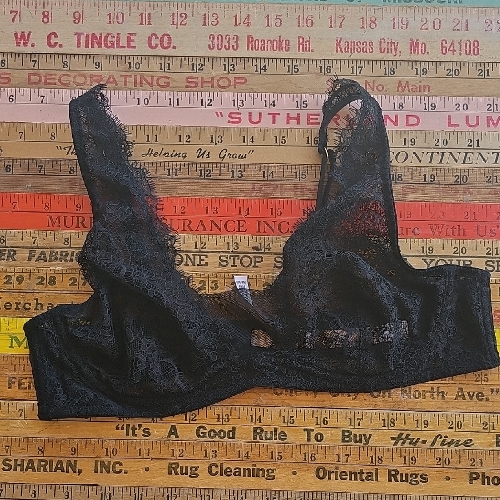 VS Lace Black Bralette 36B
